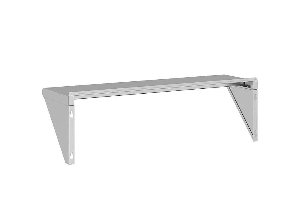 Mensola a Muro 100x30x31 cm Argento in Acciaio Inossidabile
