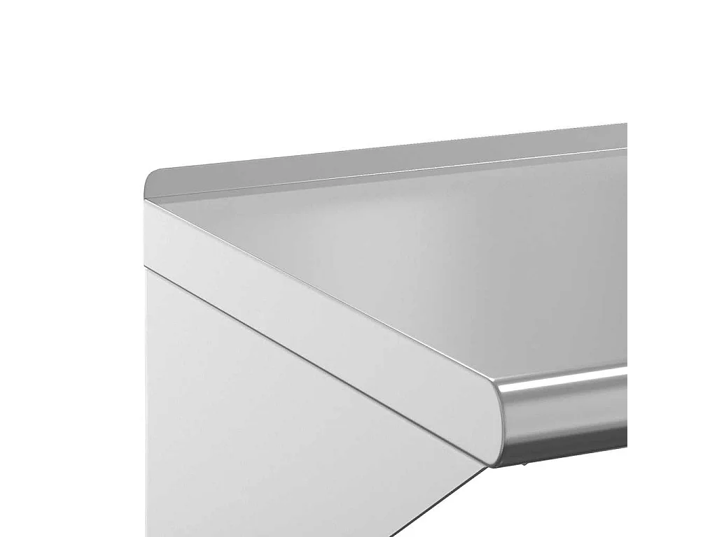 Mensola a Muro 100x30x31 cm Argento in Acciaio Inossidabile
