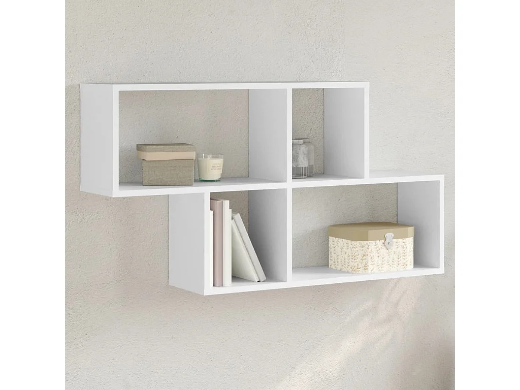 Étagère murale blanc 100x20x53 cm bois d'ingénierie