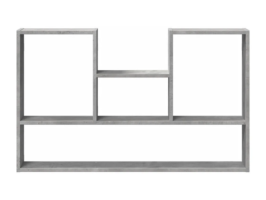 Szara betonowa półka ścienna z 4 przegródkami 99x15x60 cm z drewna inżynieryjnego, nowoczesny design i oszczędność miejsca