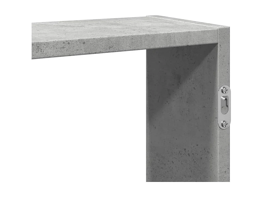 Szara betonowa półka ścienna z 4 przegródkami 99x15x60 cm z drewna inżynieryjnego, nowoczesny design i oszczędność miejsca