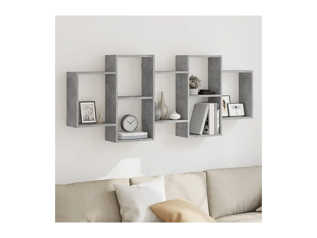 Scaffale a Muro Grigio Cemento 159x18x65 cm in Truciolato