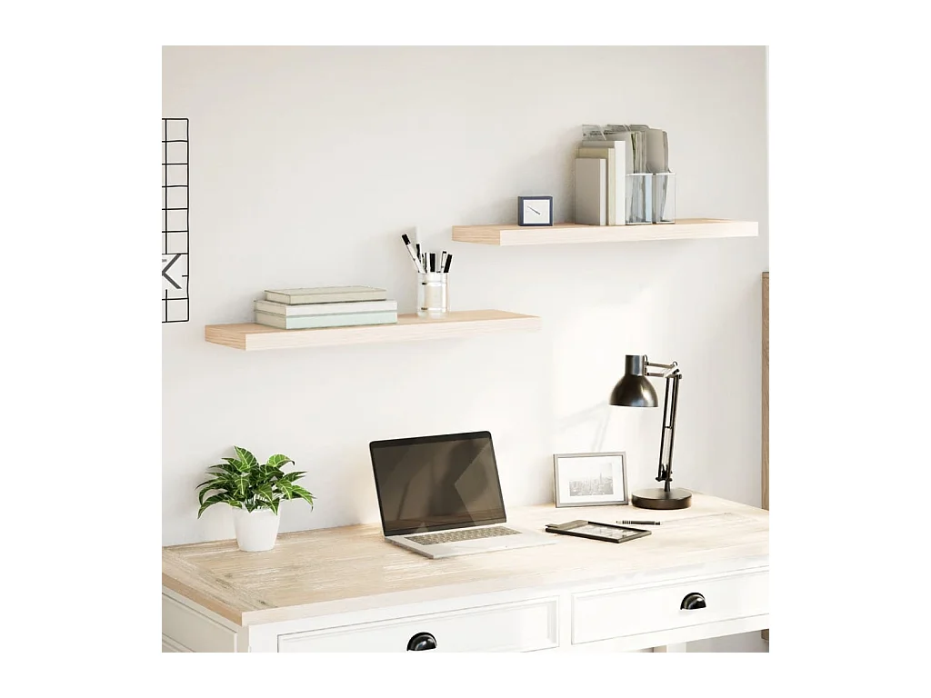 Étagères flottantes 2 pcs 80x23,5x4 cm bois d'ingénierie