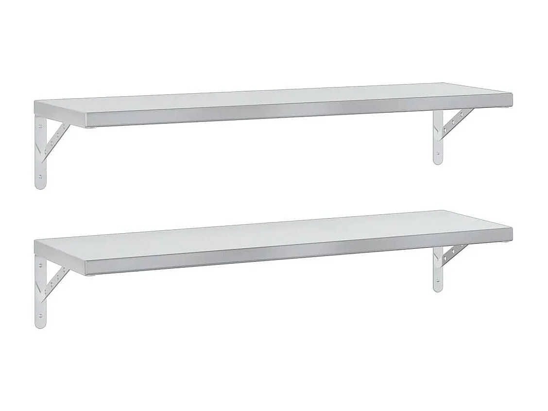 Étagères murales 2 pcs 100x30 cm argenté acier inoxydable