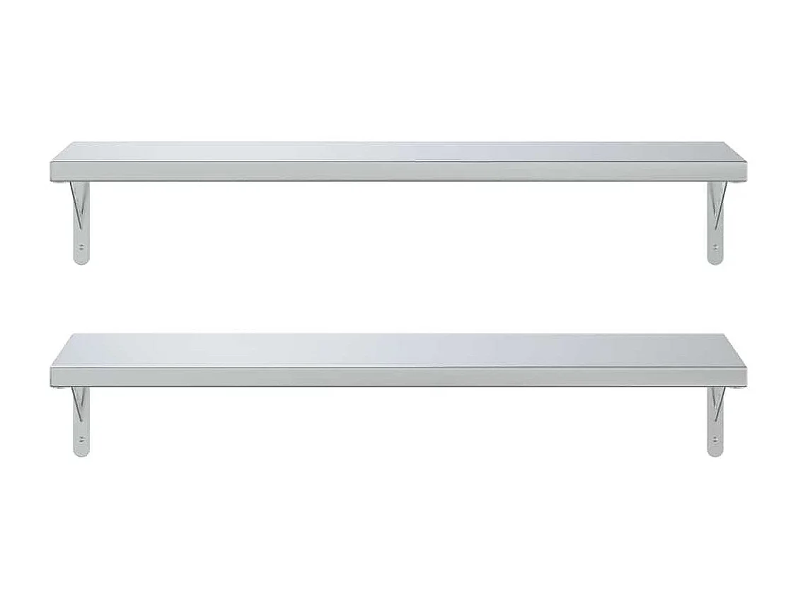Étagères murales 2 pcs 100x30 cm argenté acier inoxydable