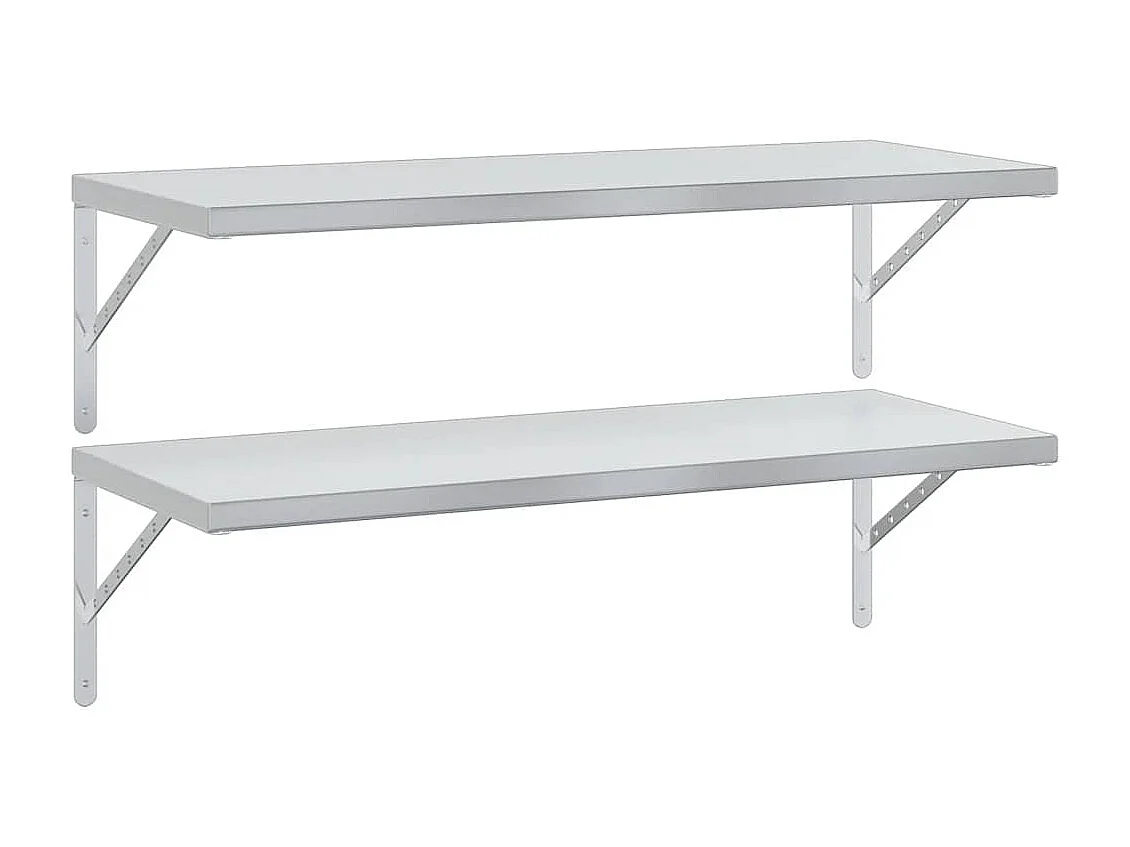 Étagères murales 2 pcs 100x40 cm argenté acier inoxydable