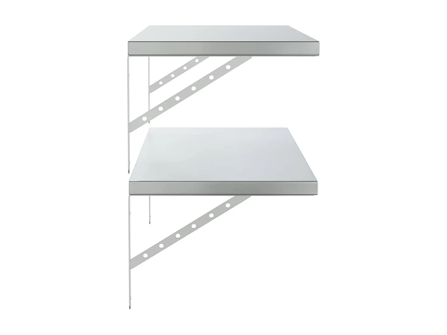Wandschappen 2 st 100x40 cm roestvrijstaal zilverkleurig