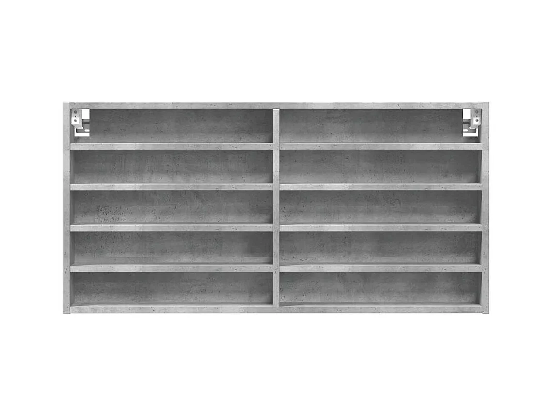 Vitrinekast 100x8,5x50 cm bewerkt hout betongrijs
