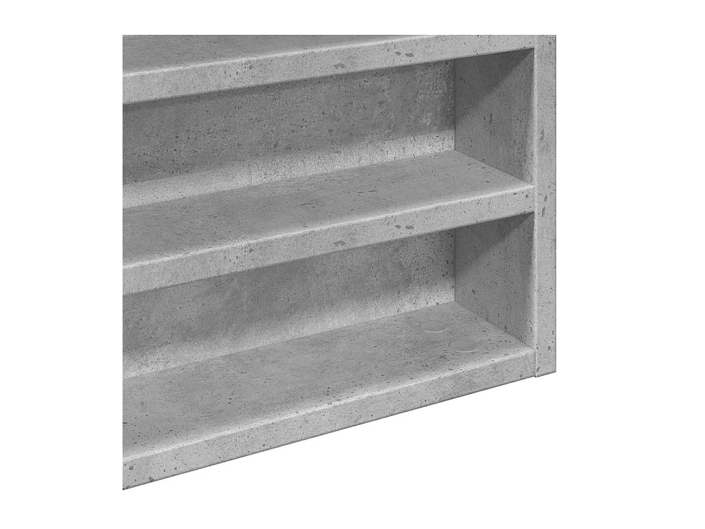 Vitrinekast 100x8,5x50 cm bewerkt hout betongrijs