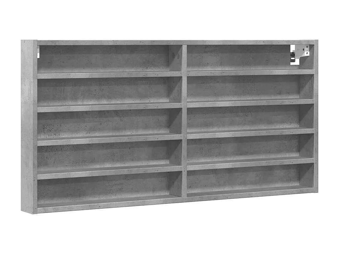Armoire à vitrine gris béton 100x8,5x50 cm bois d'ingénierie