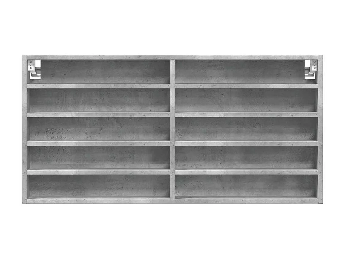 Armoire à vitrine gris béton 100x8,5x50 cm bois d'ingénierie