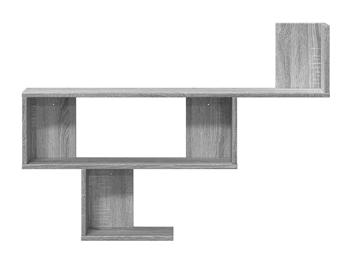 Wandschap 100x15x70 cm bewerkt hout grijs sonoma eikenkleurig