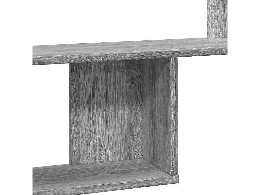 Wandschap 100x15x70 cm bewerkt hout grijs sonoma eikenkleurig