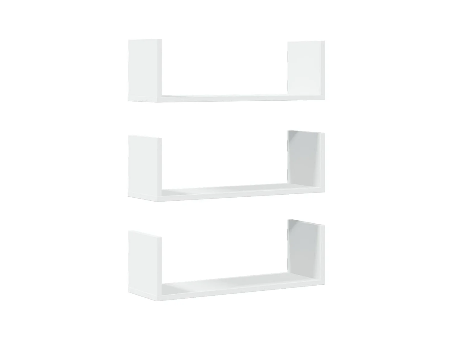 Étagères murales 3 pcs blanc 58x18x18 cm bois d'ingénierie