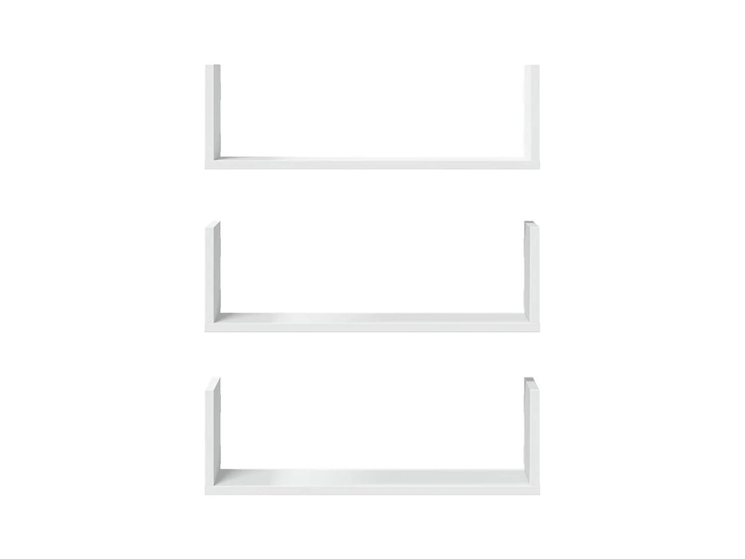 Étagères murales 3 pcs blanc 58x18x18 cm bois d'ingénierie