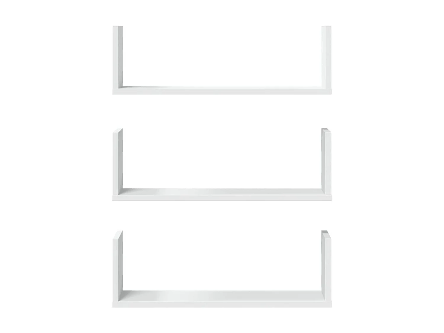 Étagères murales 3 pcs blanc 58x18x18 cm bois d'ingénierie