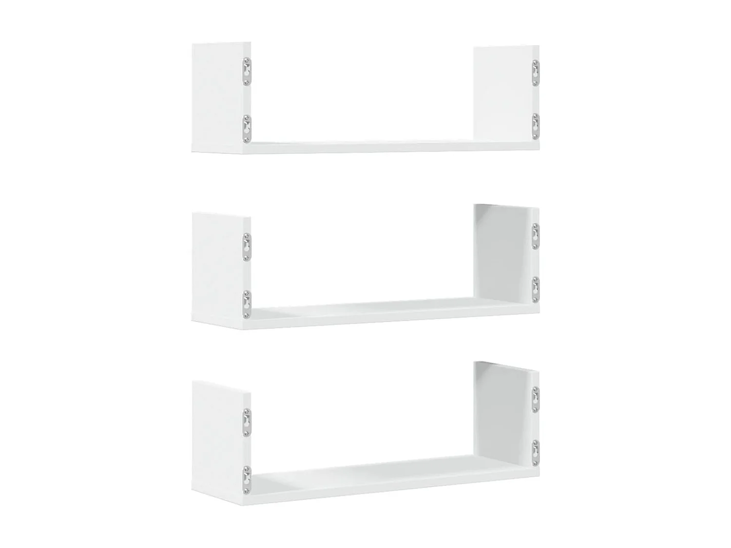 Étagères murales 3 pcs blanc 58x18x18 cm bois d'ingénierie