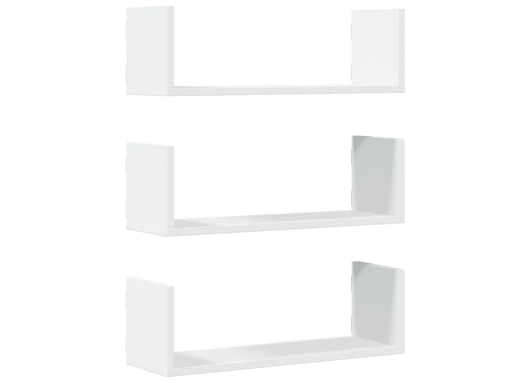 Wandschappen 3 st 58x18x18 cm bewerkt hout wit