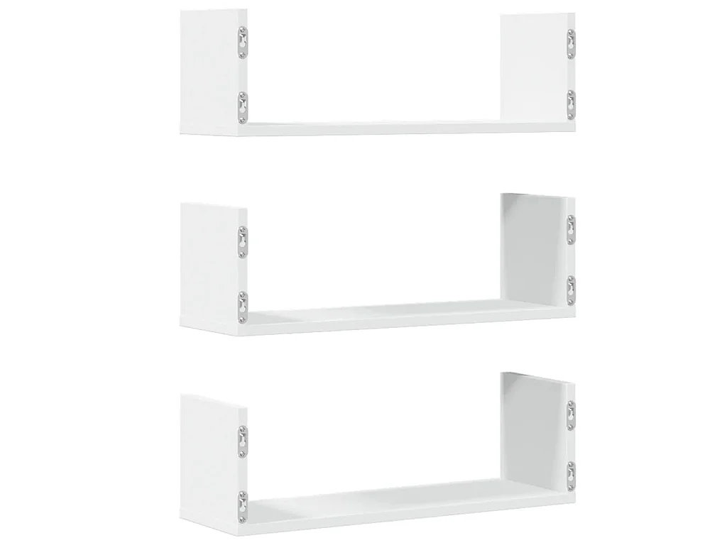 Wandschappen 3 st 58x18x18 cm bewerkt hout wit