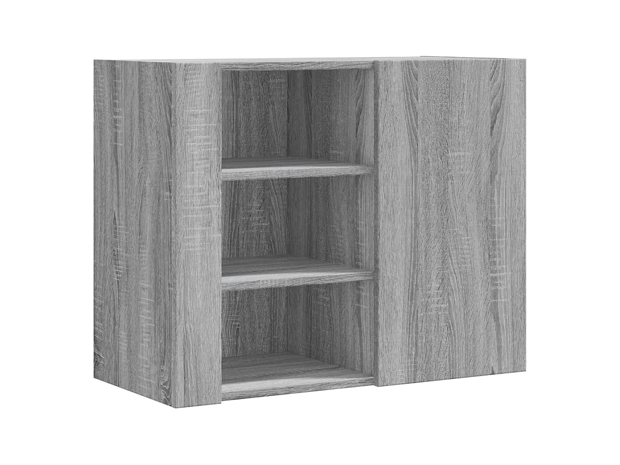 Wandregal Grau Sonoma 75x35x60 cm Holzwerkstoff