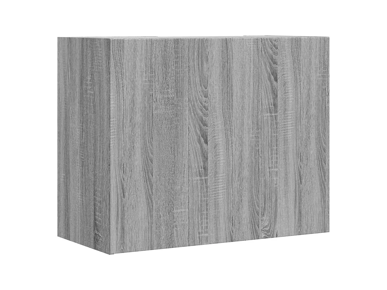 Wandregal Grau Sonoma 75x35x60 cm Holzwerkstoff