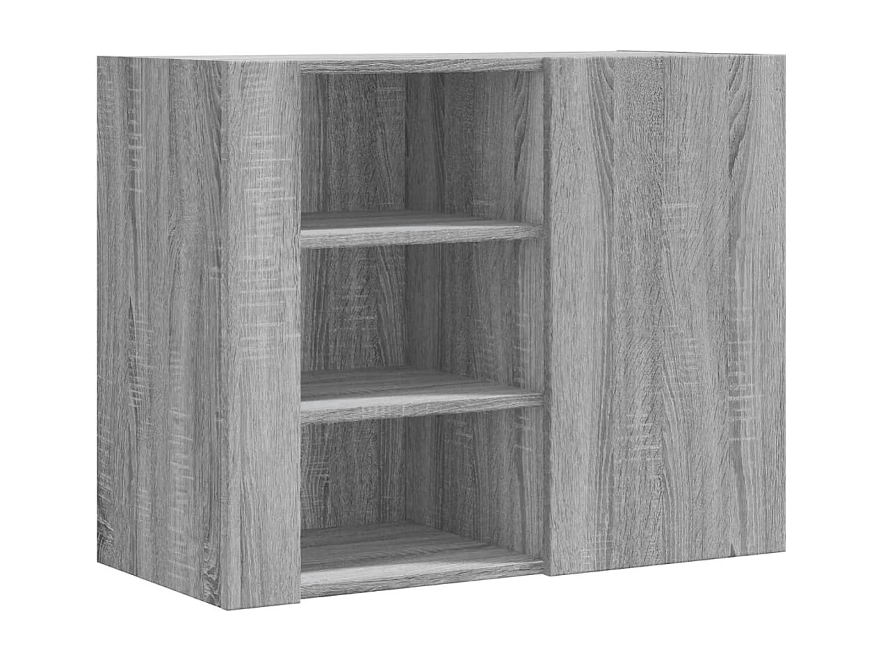 Wandkast 75x35x60 cm bewerkt hout grijs sonoma eikenkleurig
