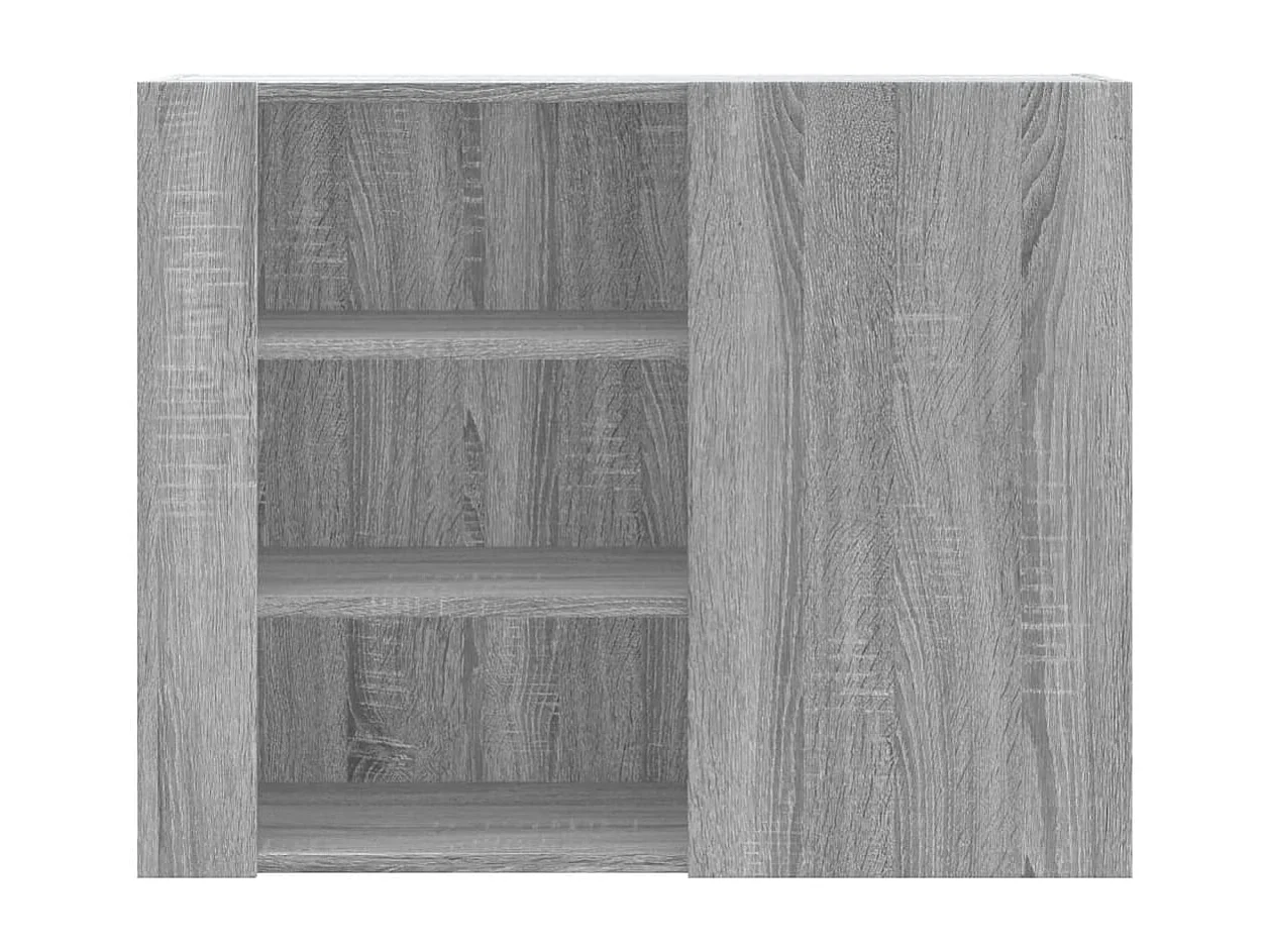 Wandkast 75x35x60 cm bewerkt hout grijs sonoma eikenkleurig