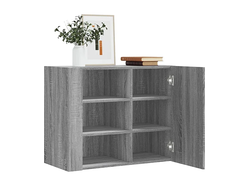 Wandkast 75x35x60 cm bewerkt hout grijs sonoma eikenkleurig