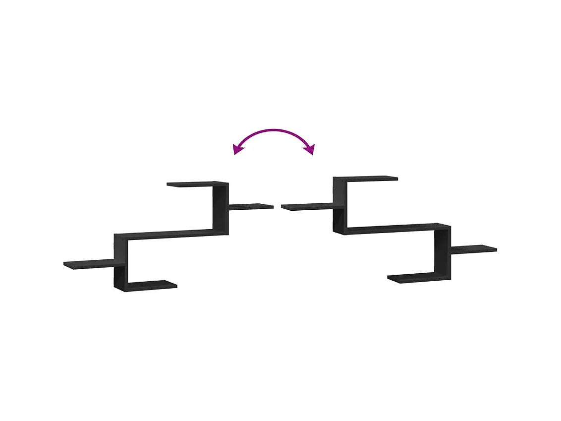 Prateleira de parede 104x15x49 cm derivados de madeira preto