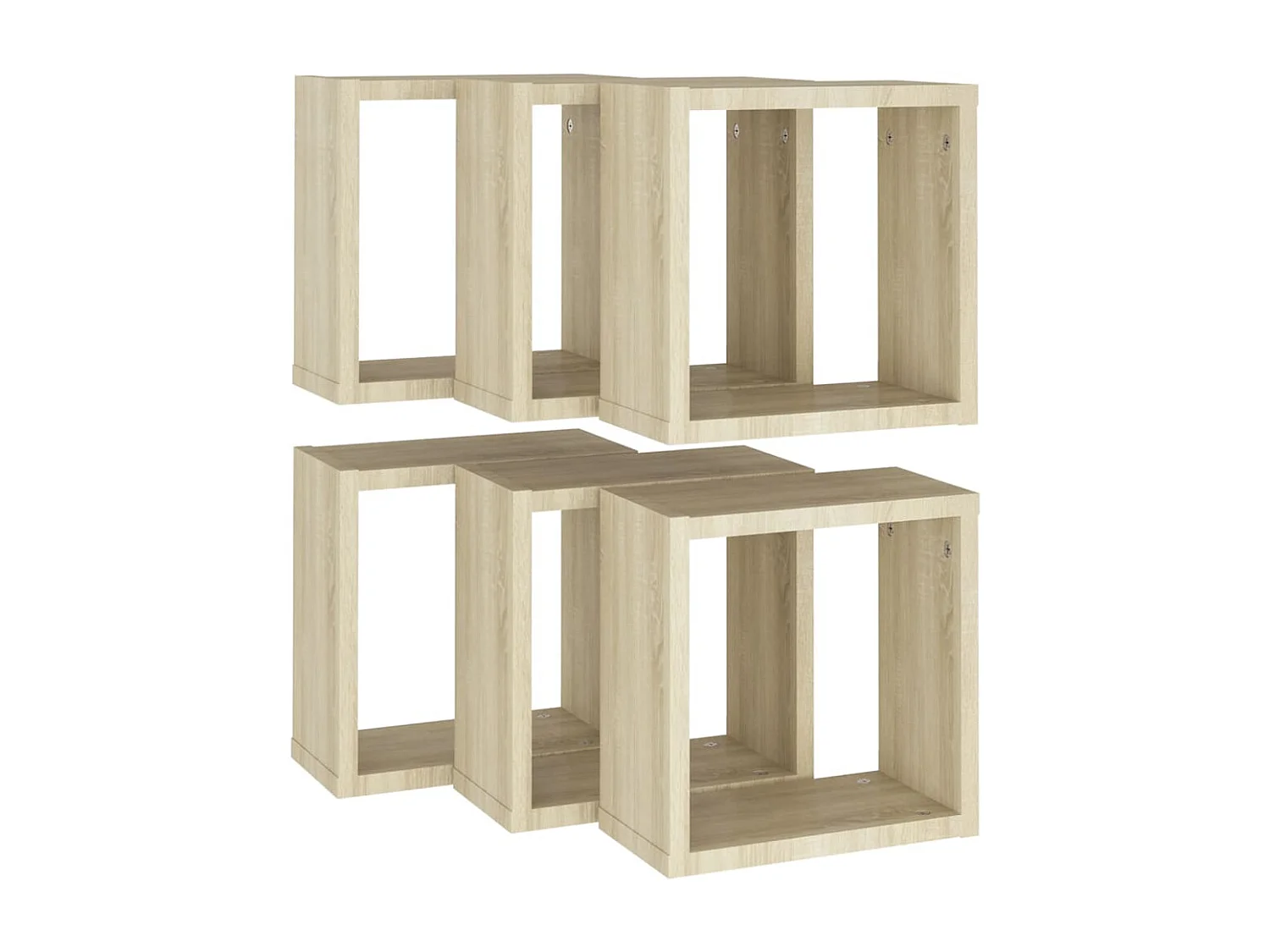 Wandschappen kubus 6 st 30x15x30 cm sonoma eikenkleurig