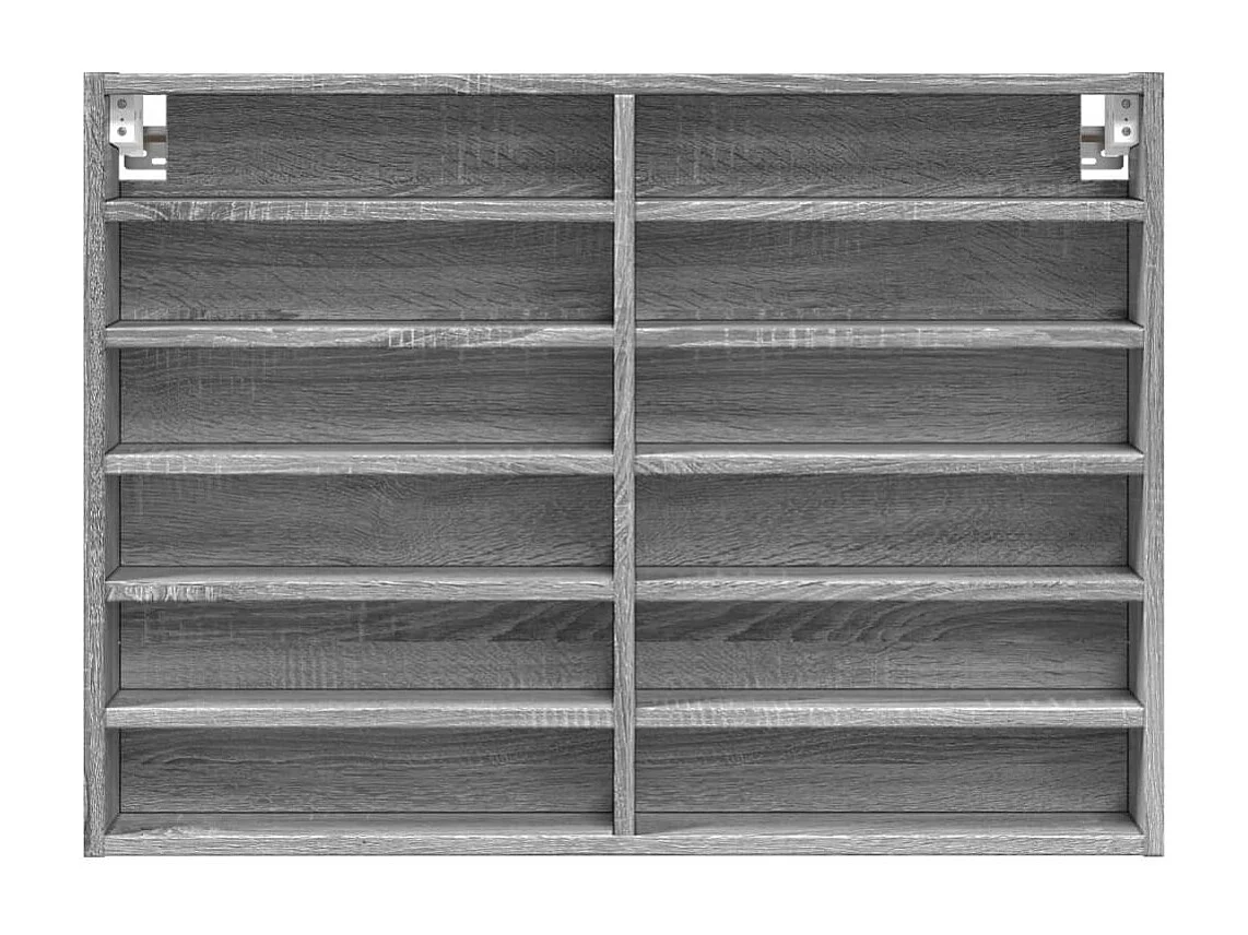 Armário vitrine 80x8,5x58 cm derivados de madeira cinza sonoma