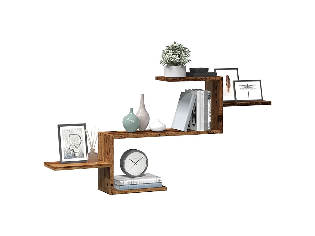 Étagère murale vieux bois 104x15x49 cm bois d'ingénierie