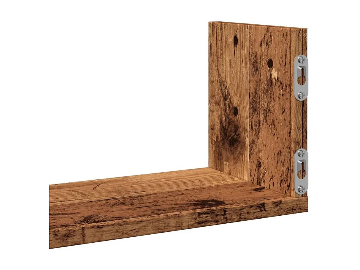 Estantes de pared 3 uds madera ingeniería envejecida 58x18x18cm