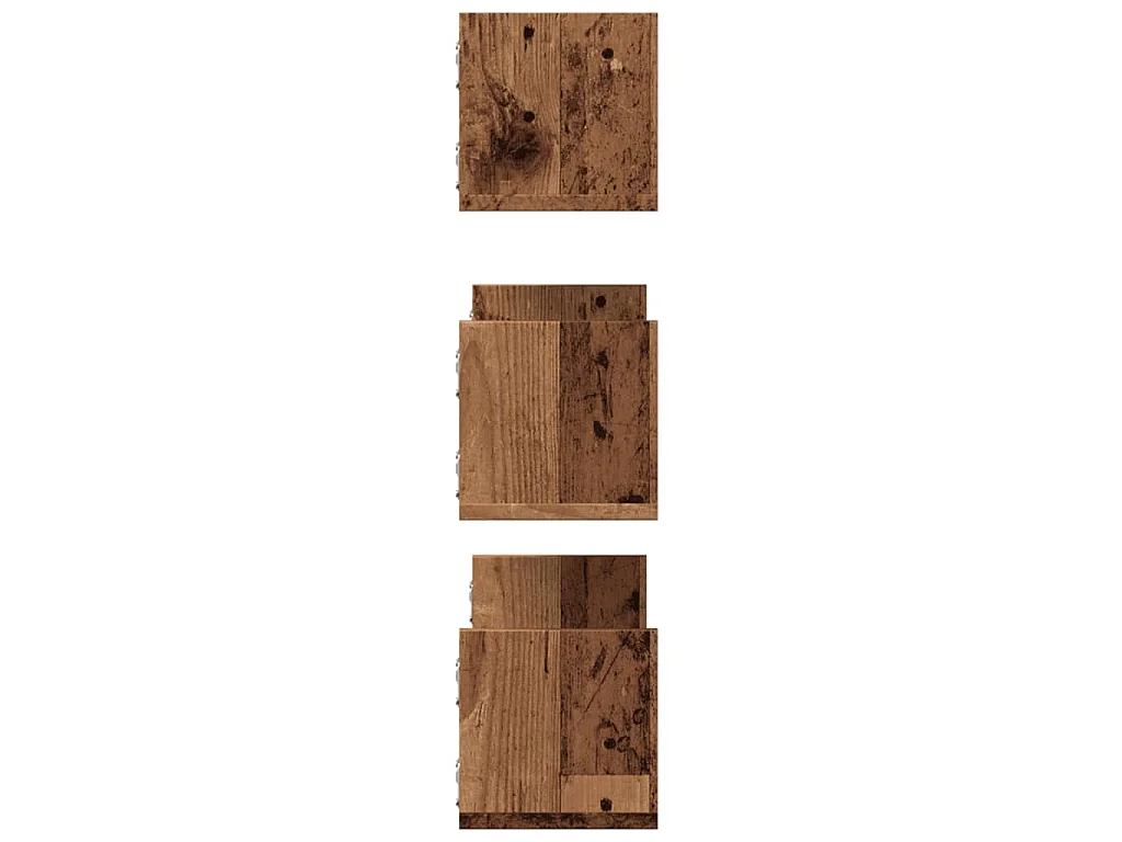 Wandregale 3 Stk. Altholz-Optik 58x18x18 cm Holzwerkstoff