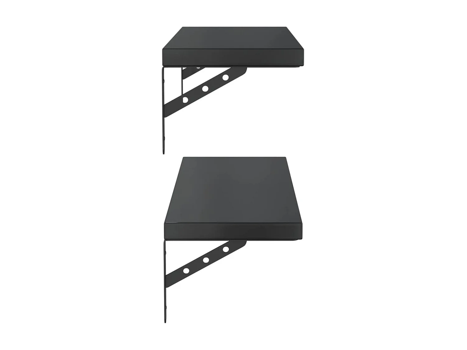 Wandschappen 2 st 75x23,5 cm roestvrijstaal zwart