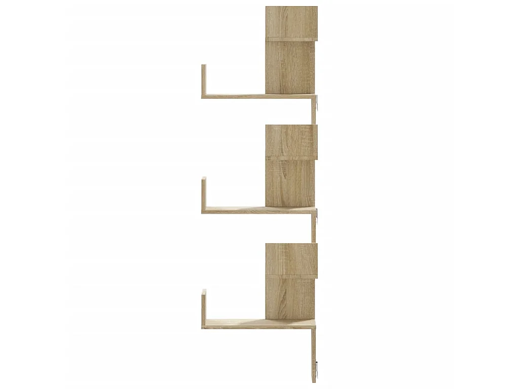 Étagère d'angle murale chêne sonoma 45x45x147cm bois ingénierie