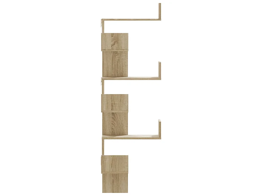 Étagère d'angle murale chêne sonoma 45x45x147cm bois ingénierie