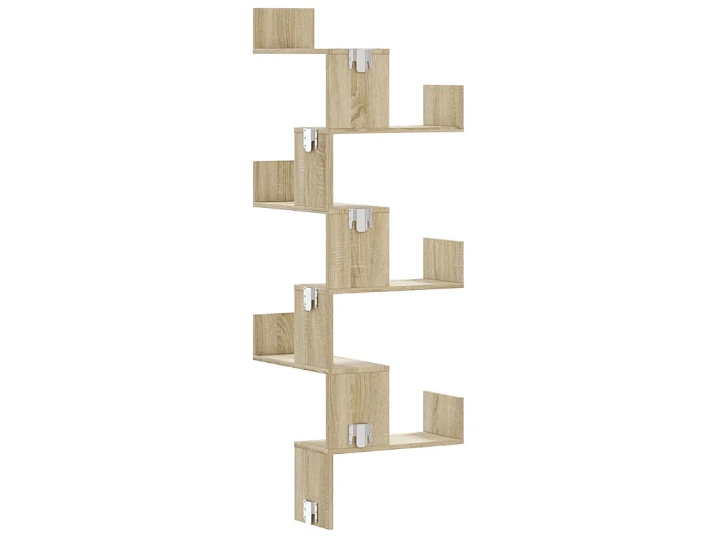 Étagère d'angle murale chêne sonoma 45x45x147cm bois ingénierie