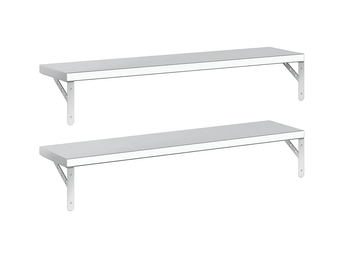 Étagères murales 2 pcs 100x23,5 cm argenté acier inoxydable