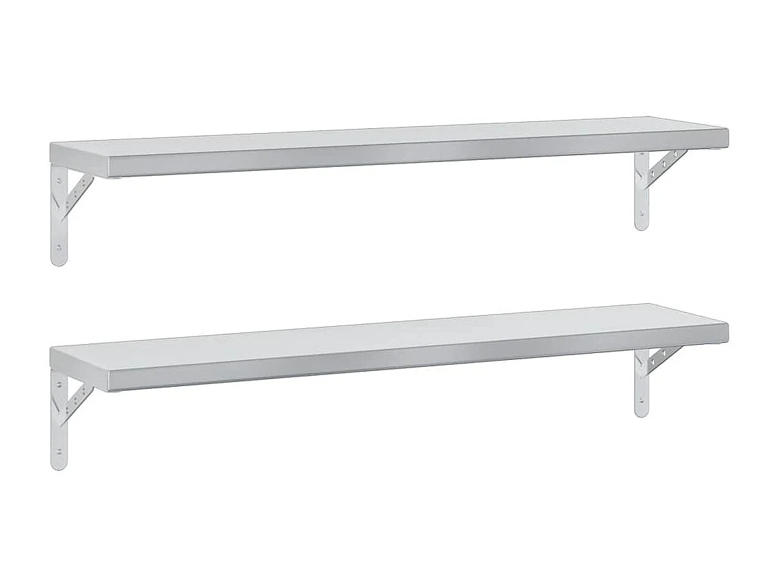 Étagères murales 2 pcs 100x23,5 cm argenté acier inoxydable