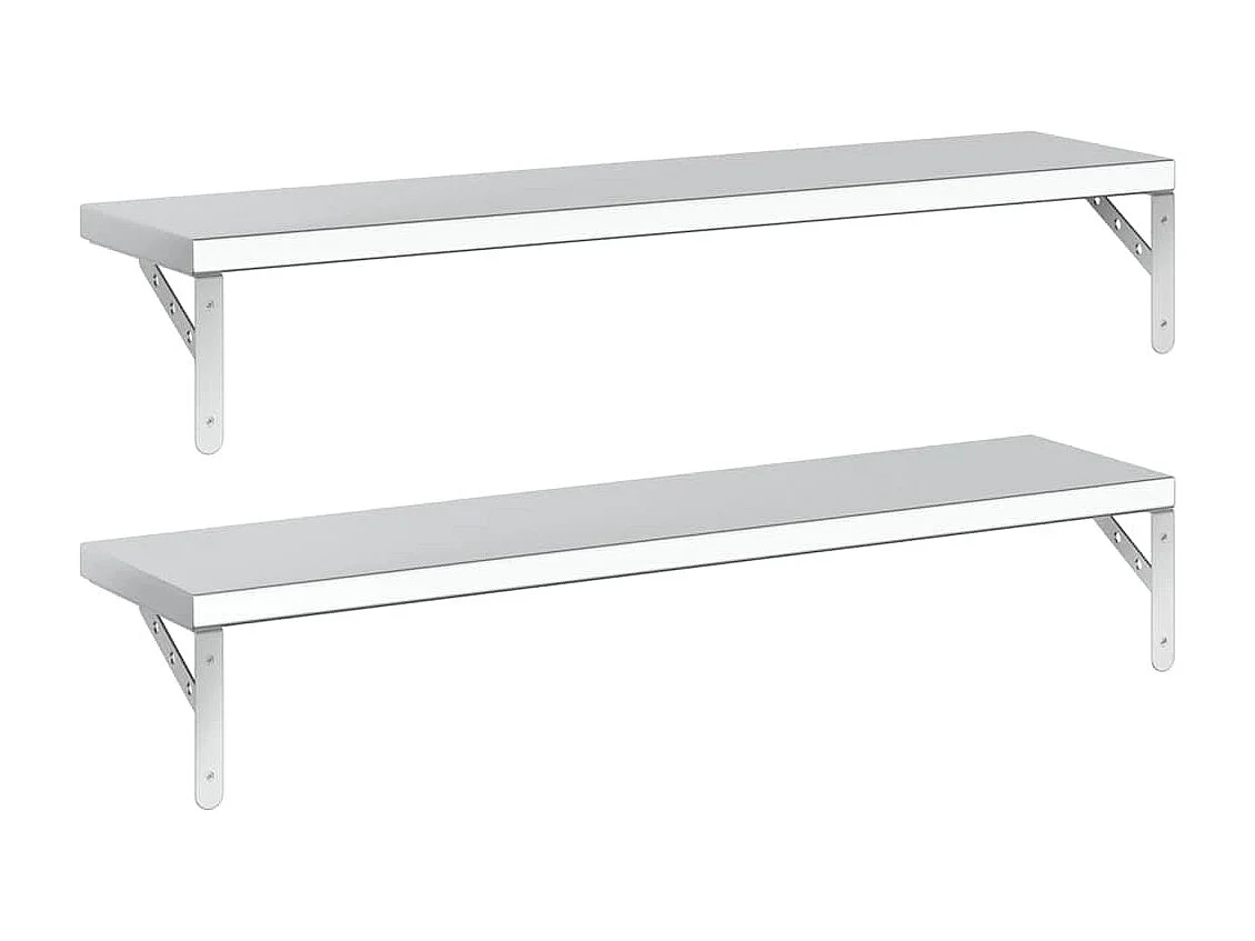 Étagères murales 2 pcs 100x23,5 cm argenté acier inoxydable