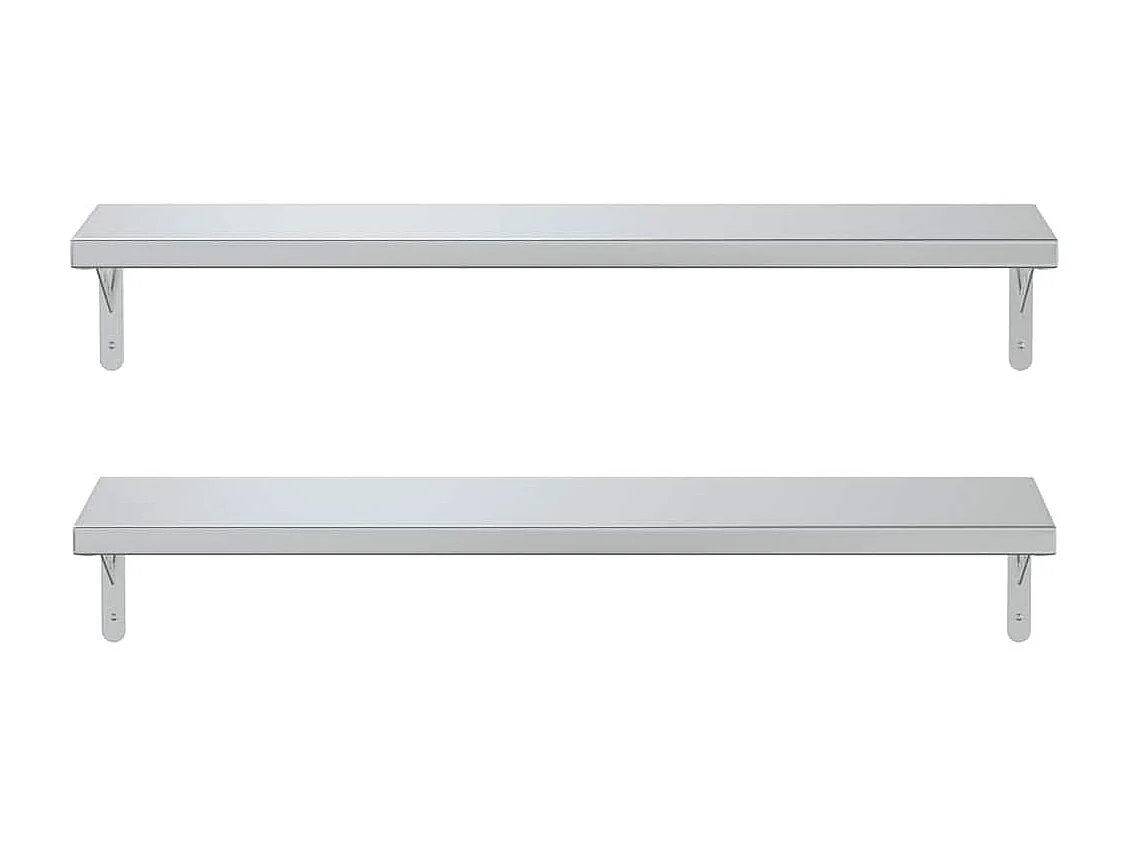 Étagères murales 2 pcs 100x23,5 cm argenté acier inoxydable