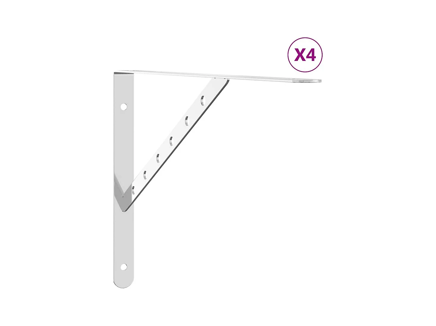 Regalträger 4 Stk. 40x2,5x25 cm Silbern Edelstahl