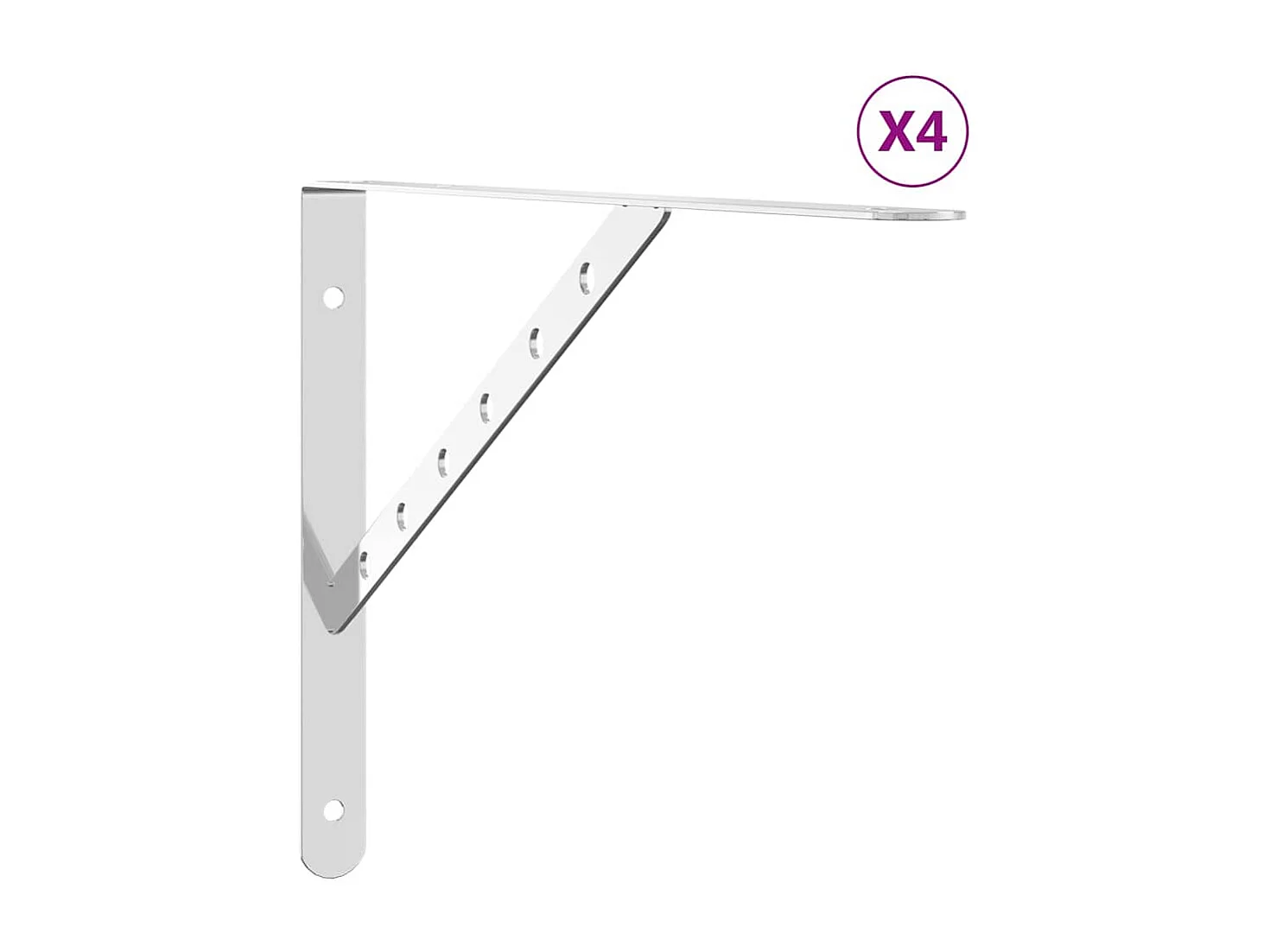 Plankdragers 4 st 40x2,5x25 cm roestvrijstaal zilverkleurig