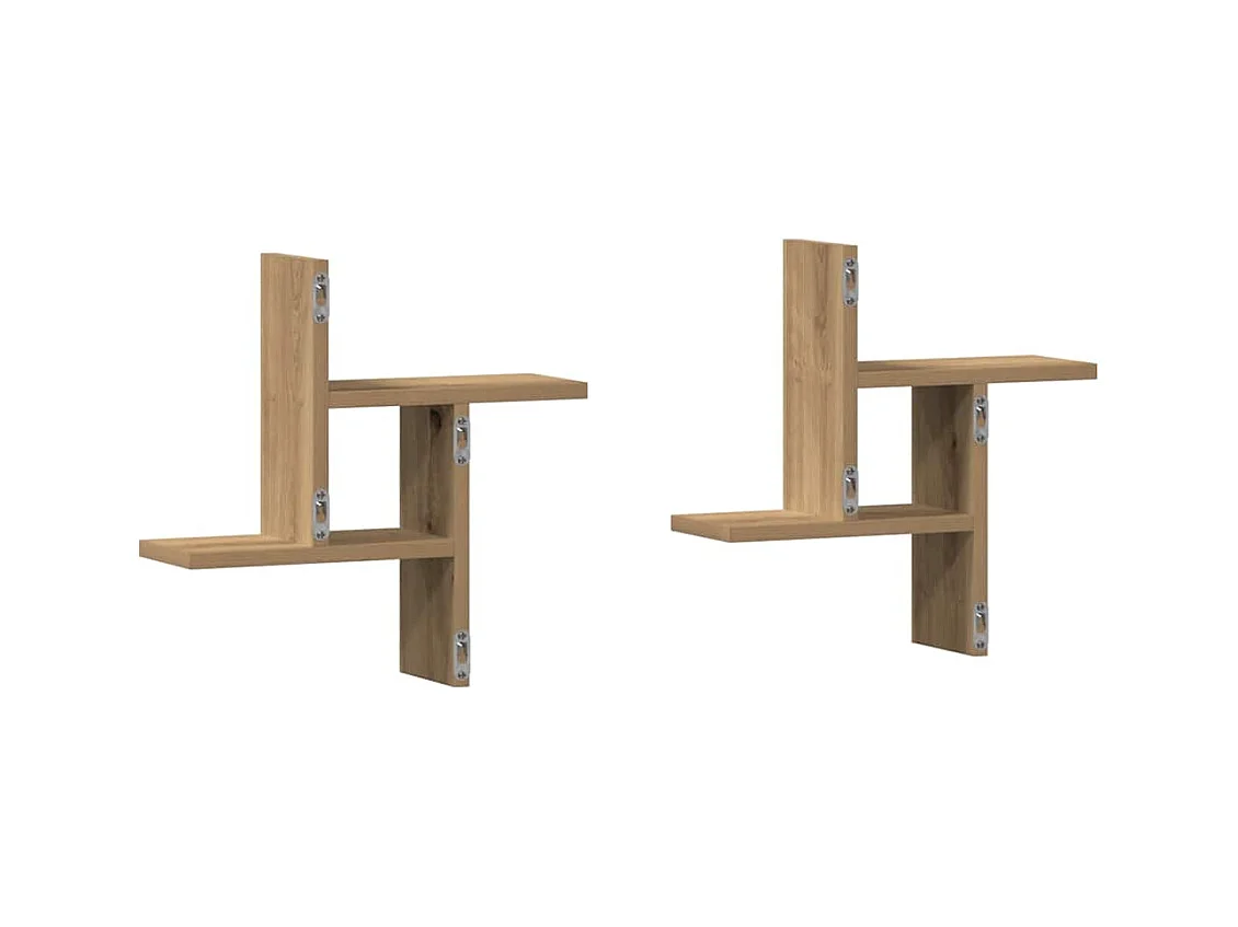 Étagères murales 2 pcs chêne artisanal bois d'ingénierie