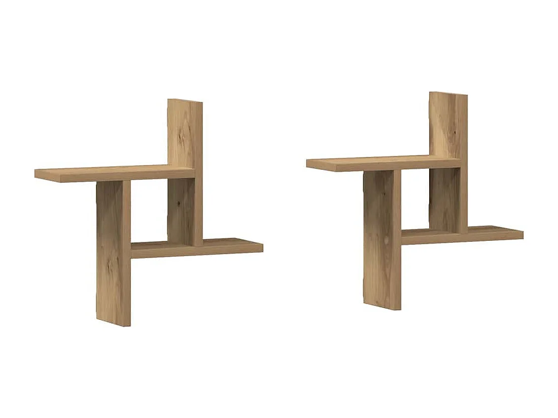 Étagères murales 2 pcs chêne artisanal bois d'ingénierie