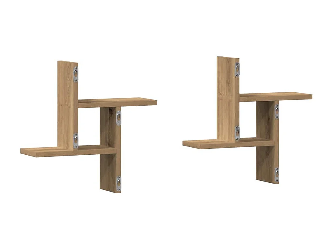 Étagères murales 2 pcs chêne artisanal bois d'ingénierie