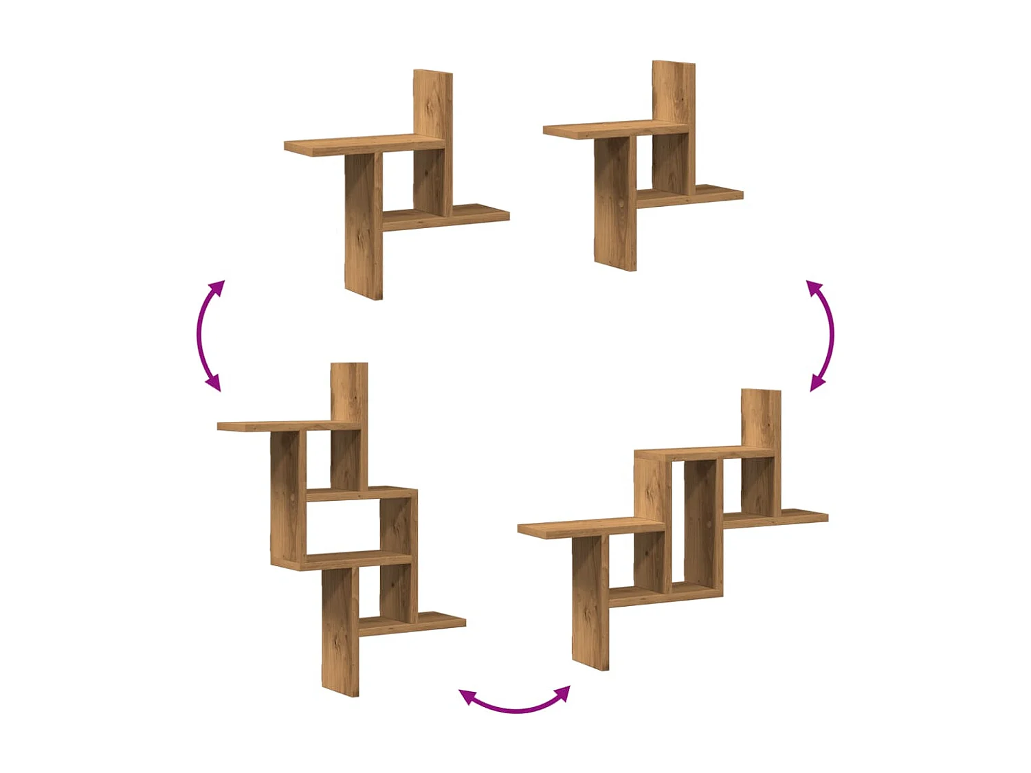 Étagères murales 2 pcs chêne artisanal bois d'ingénierie