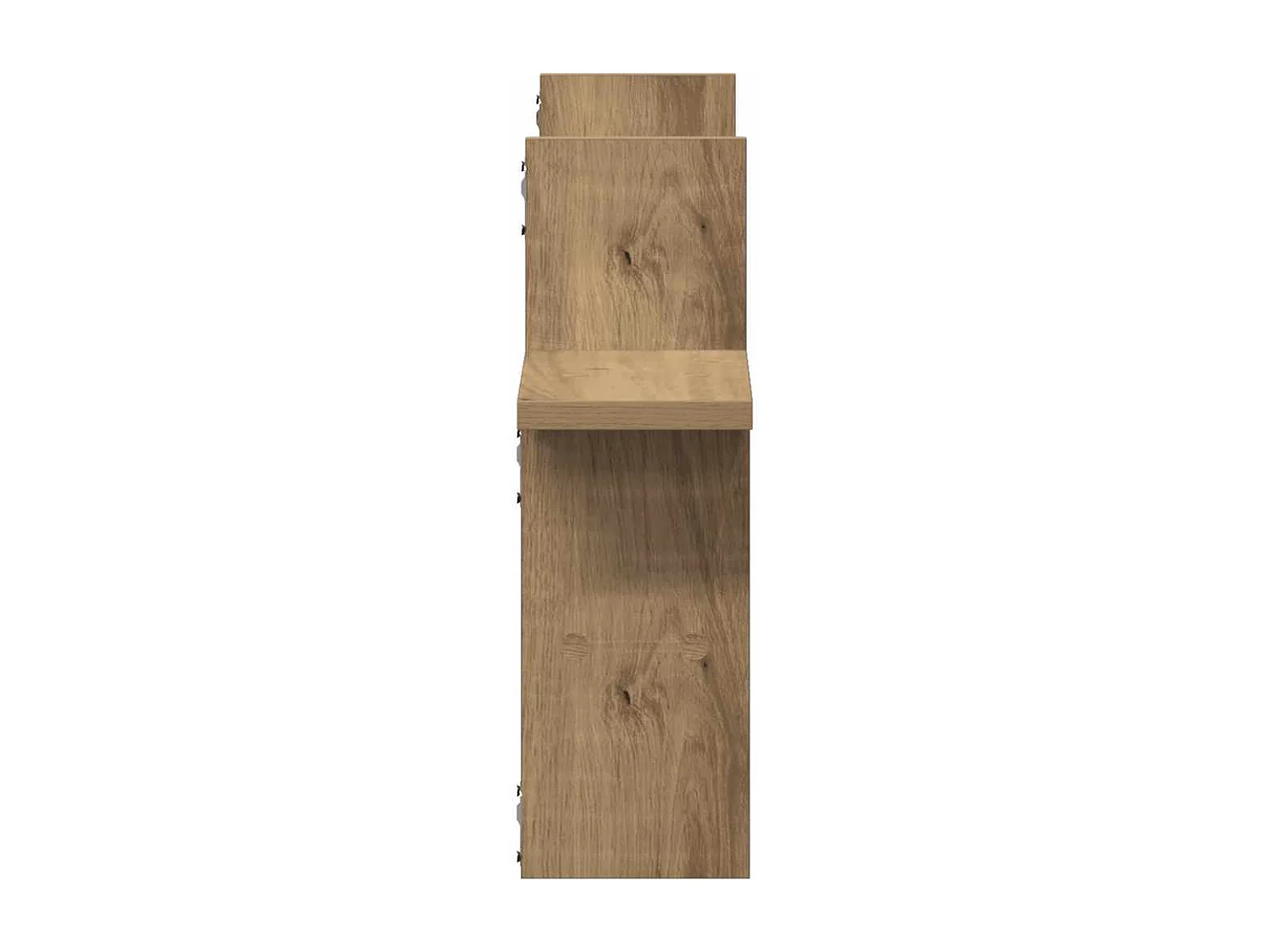 Wandschappen 2 st 38x12x38 cm bewerkt hout artisanaal eiken