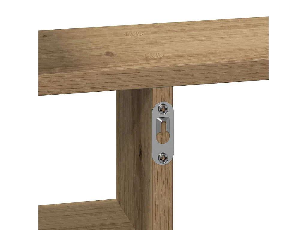 Wandschappen 2 st 38x12x38 cm bewerkt hout artisanaal eiken